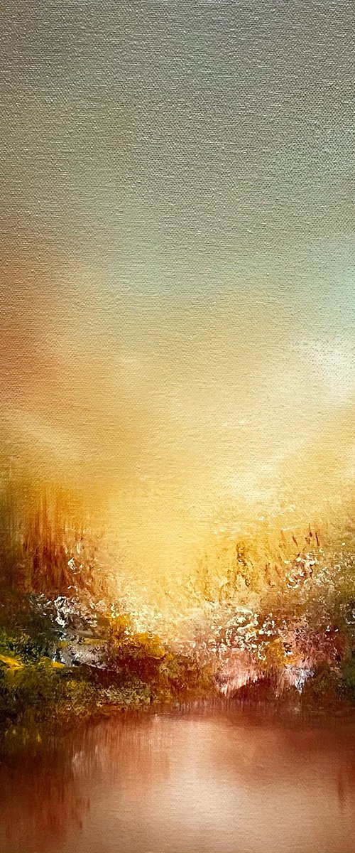 Daydreaming | Abstract landscape oil painting framed by Kris Ancog