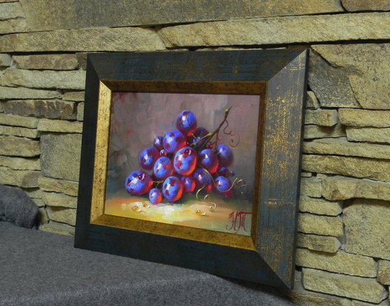"Grapes"  Oil on canvas Kitchen decor 2021