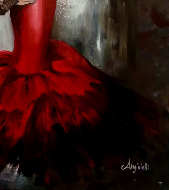 Flamenco - woman-dancer - original painting