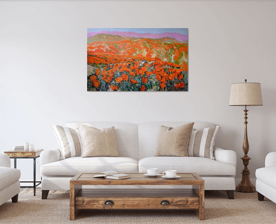 California Poppies in The Mountains, Superbloom Landscape