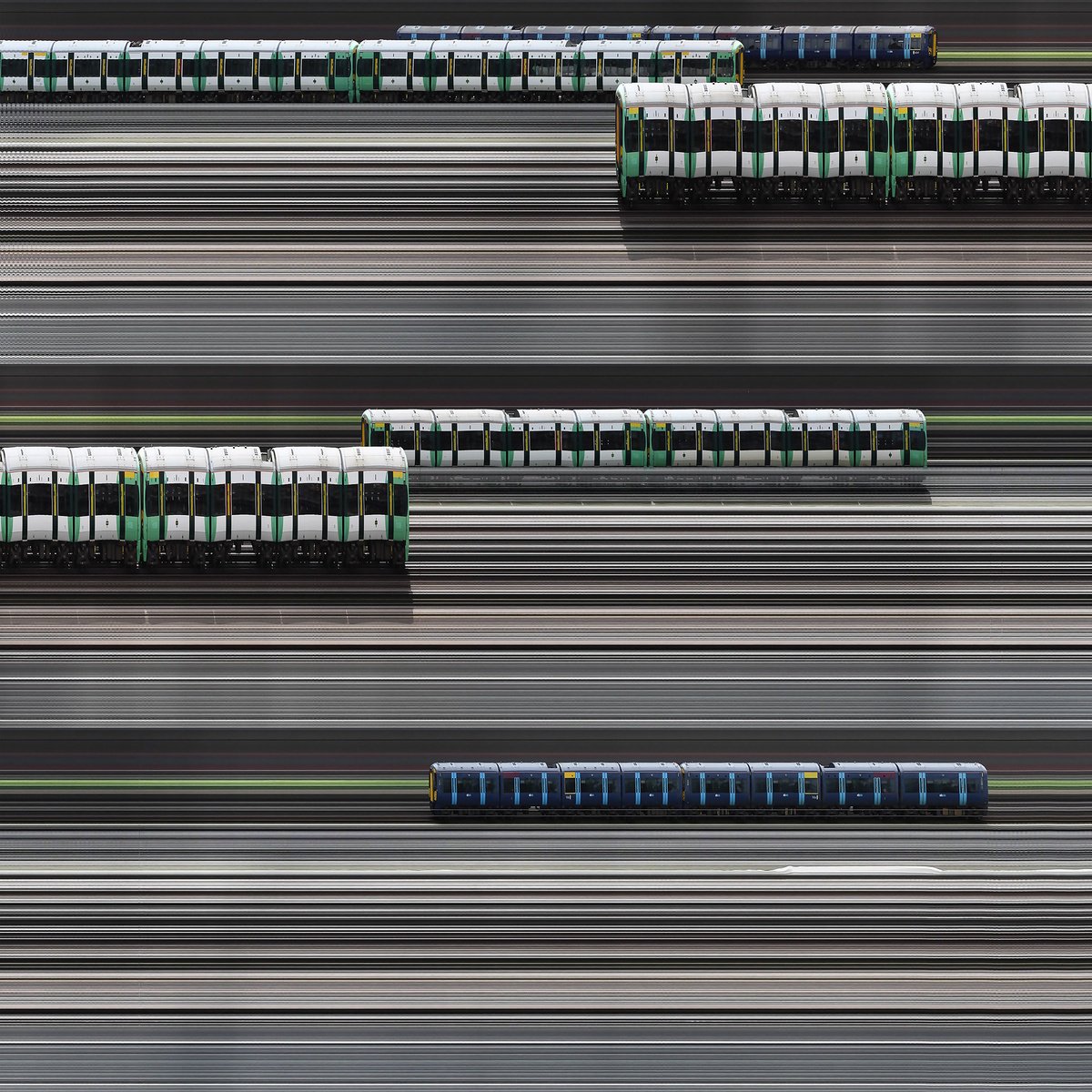 Photorealistic Transport Giclee Print By Richard Jones & Chieko Jones, 18 X 18", Time Slice - Victoria Station, Original Artwork