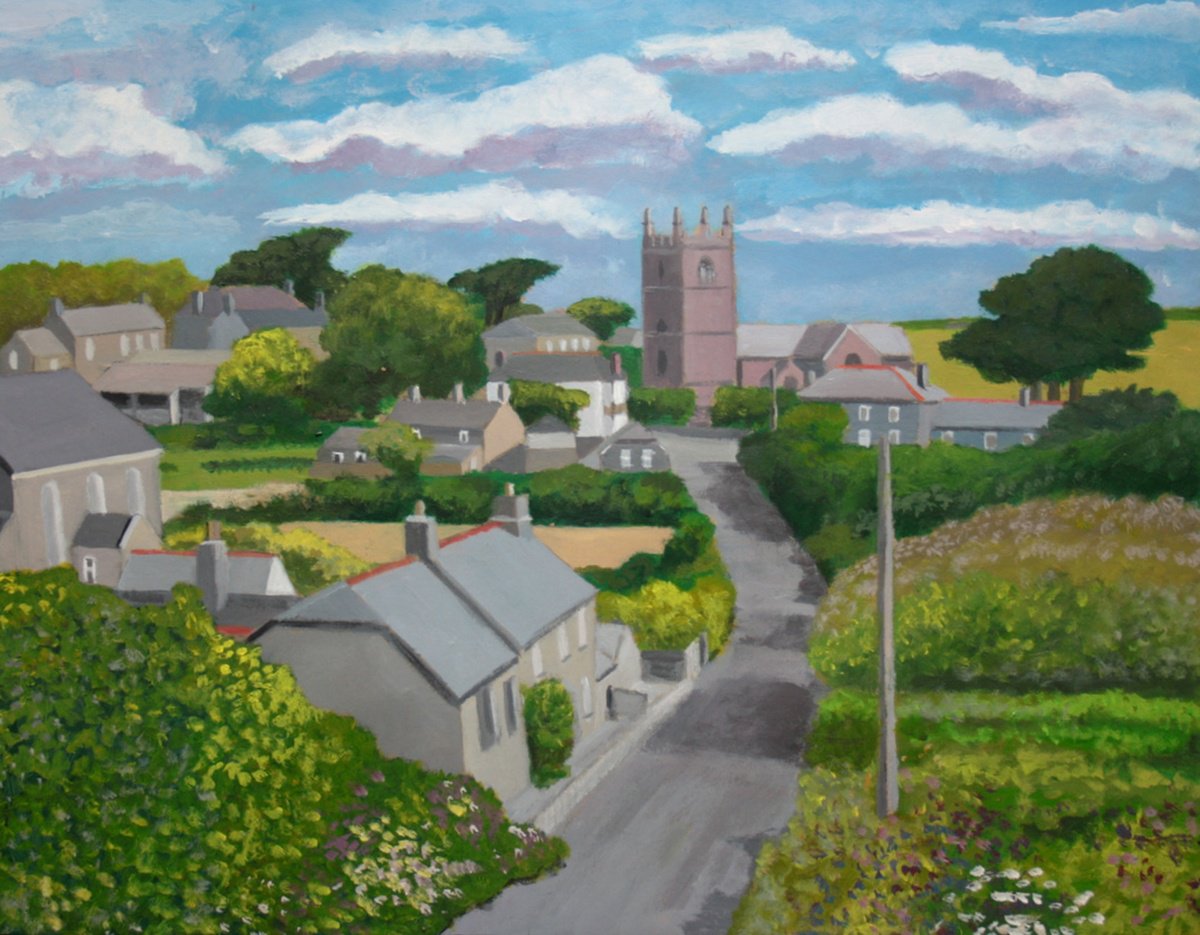 Landscape Acrylic Painting By Tim Treagust, 20 X 16", Zennor, Original Artwork