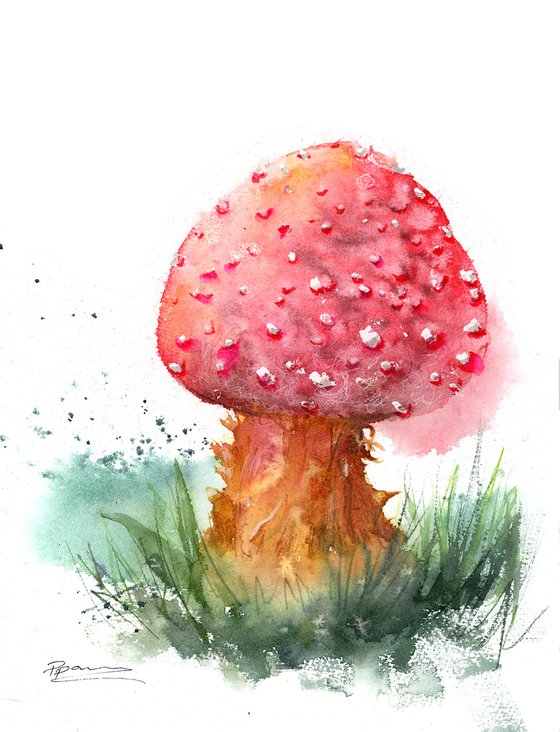 Set of 2 Mushroom Paintings