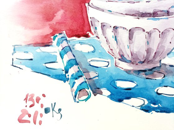 "Icecream" Original watercolor food sketch