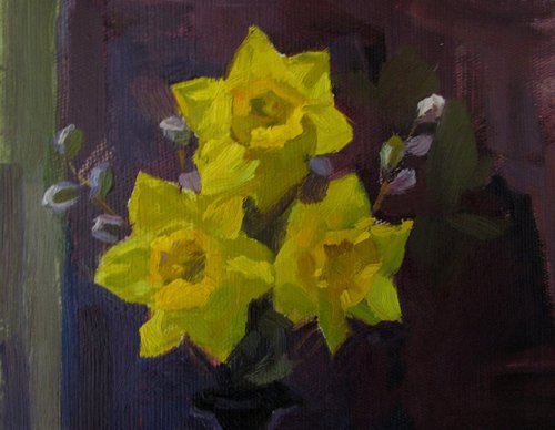 Daffodils and lemon by Viktoriia Pidvarchan