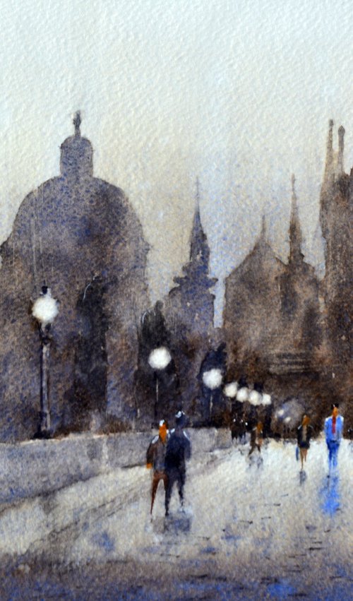 Karlov most Prag #3 25x36 cm 2022 by Nenad Kojić watercolorist