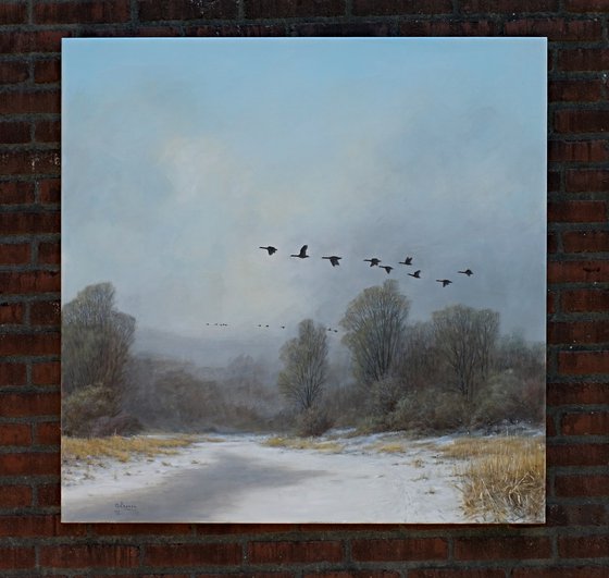 Geese on the run.