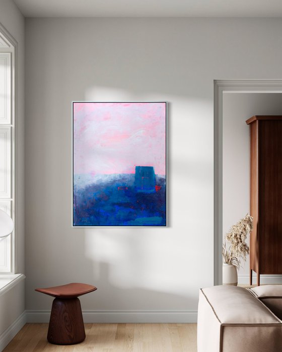 Blue fog in a red field