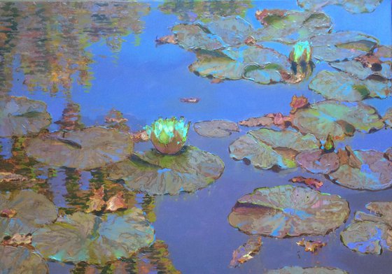 Water lilies./for Radhika/ 200-70cm. diptych