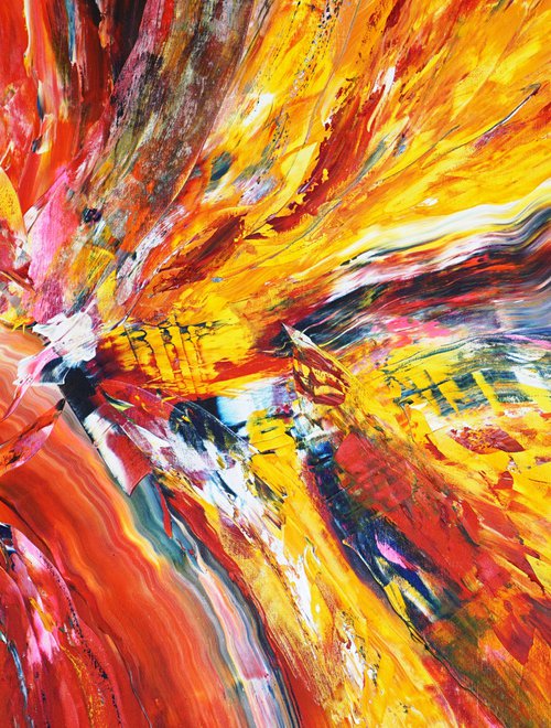 Yellow Red Abstraction C 2 by Peter Nottrott