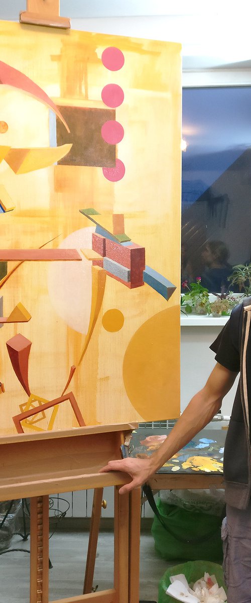 The perspective -- large abstract painting by Leonid Plekhanov