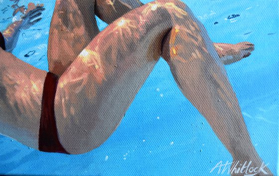 Underneath XVII - Miniature swimming painting