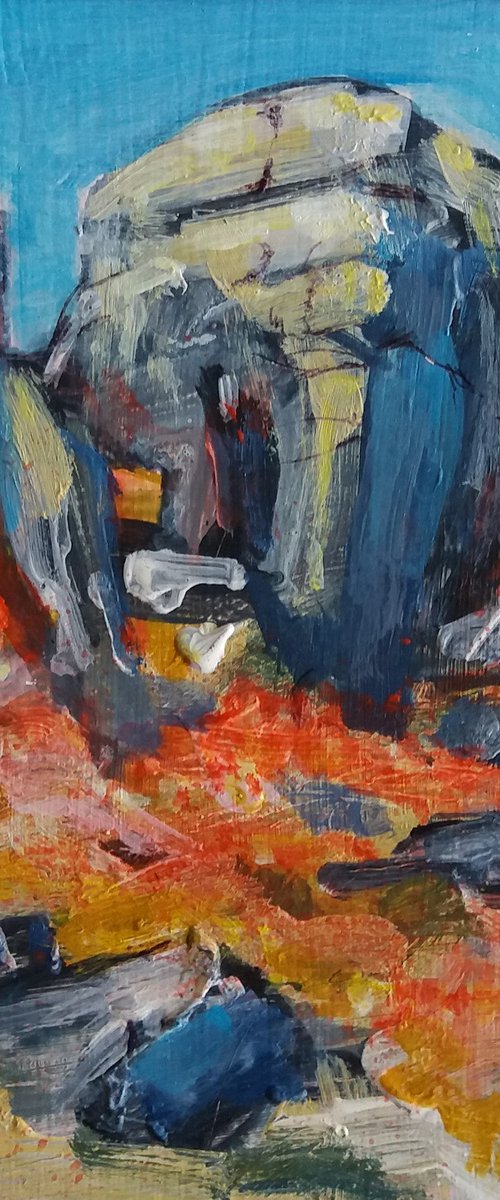 Cow and Calf rocks, Ilkley Moor by Jean  Luce