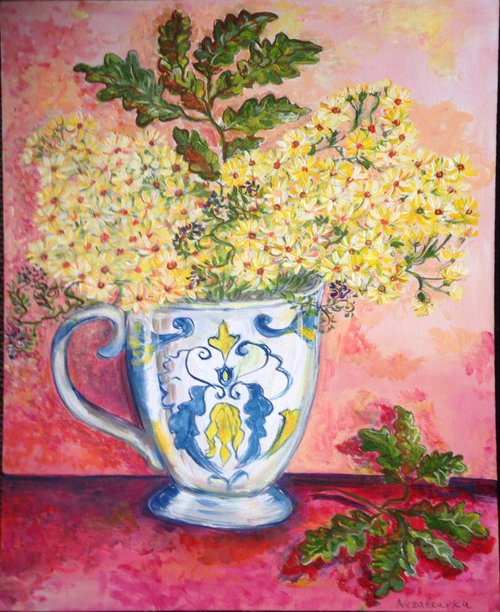 Wild Flowers and Oak Leafs by Nezabravka Balkanjieva