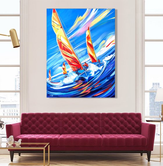 Sailing across an ocean