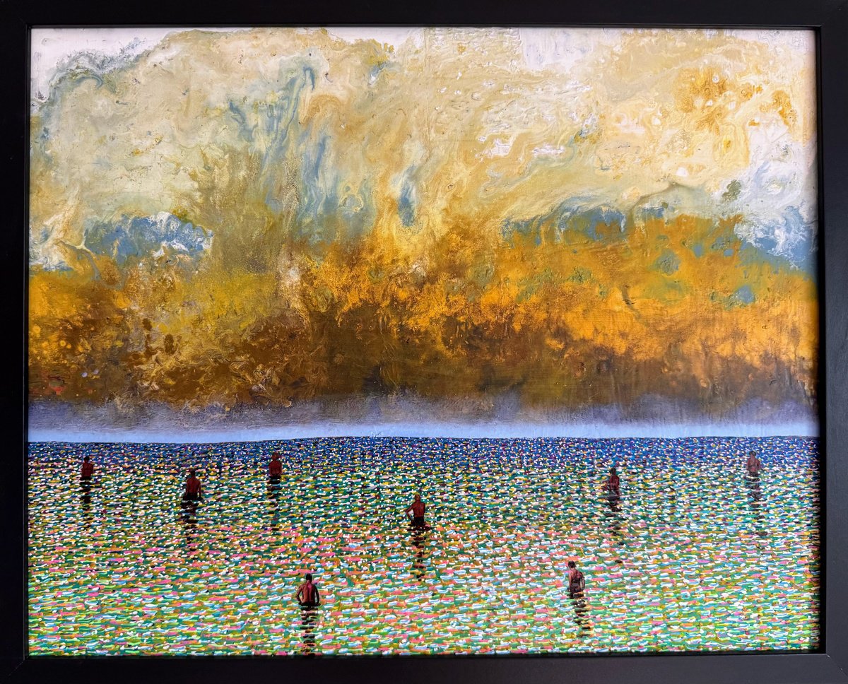 Surrealistic Landscape Painting By Stefano Pallara, 20 X 17", A Higher Order N.8, Original Artwork