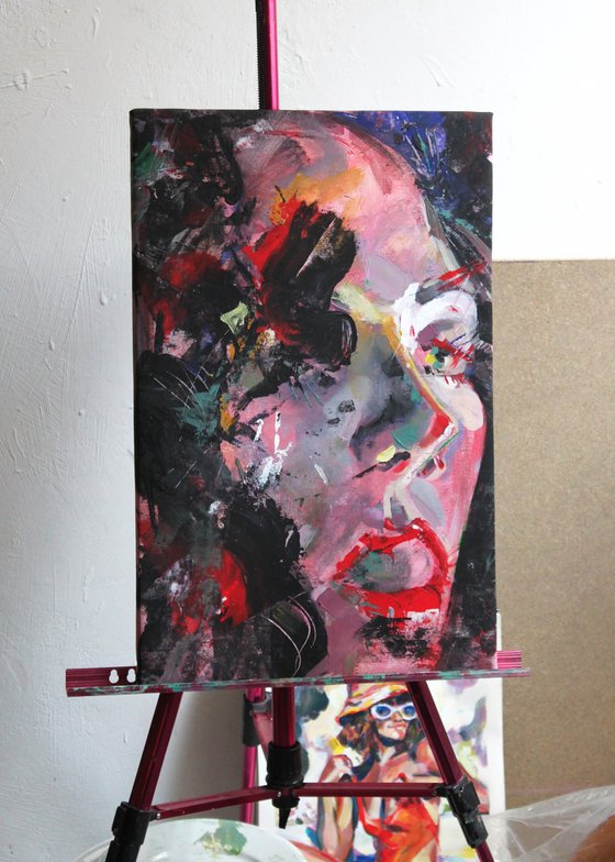 Pink and Passionate Portrait of a Night girl