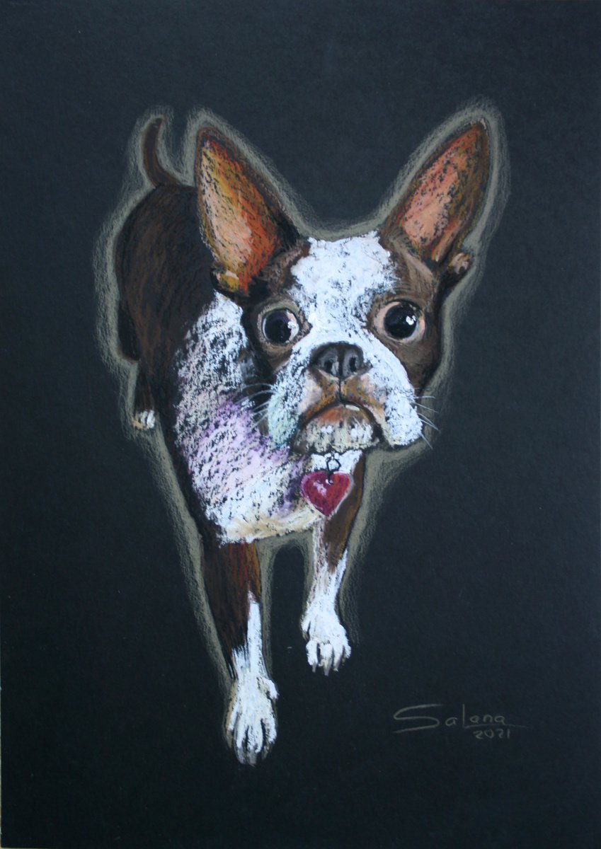 Dog II... French Bulldog /  ORIGINAL PAINTING by Salana Art Gallery