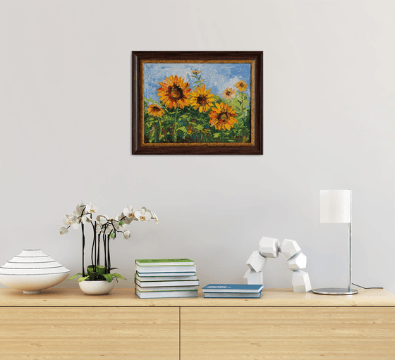 July sunflowers (framed)