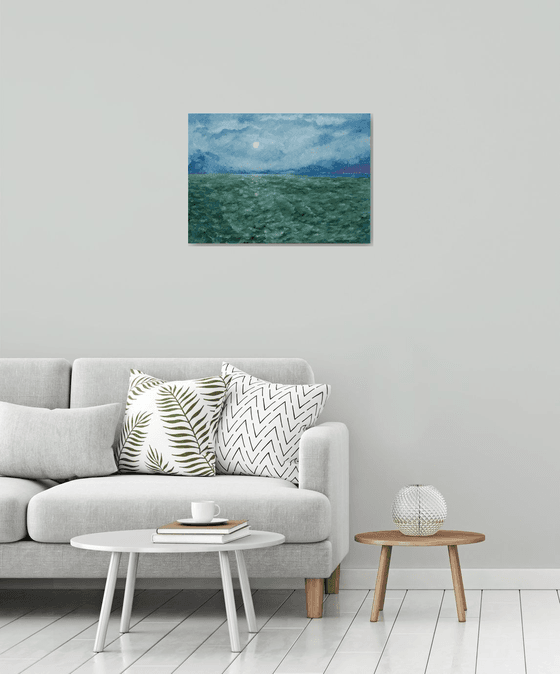 Seascape, Sea Stories - Night Moonlight Sea .