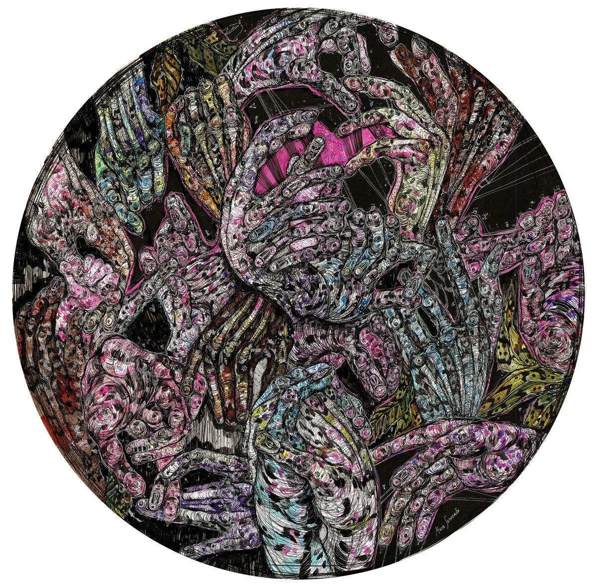 Impressionistic Portrait Painting By Maria Susarenko, 31 X 31", Hold My Hand, Original Artwork