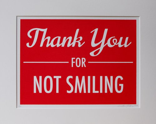 Thank you for not smiling by Lene Bladbjerg