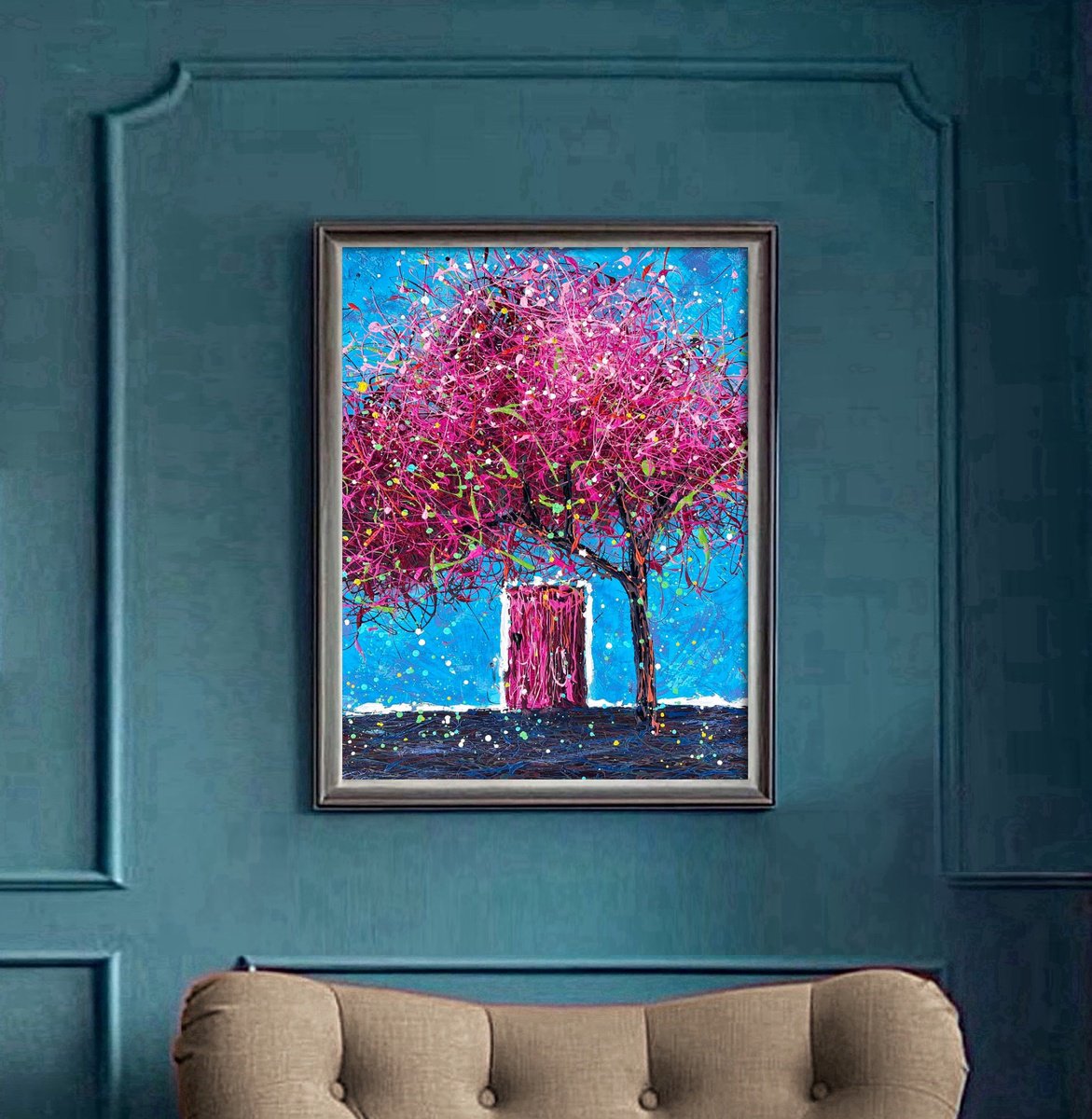 Impressionistic Landscape Acrylic Painting By Nadiia Antoniuk, 20 X 29", Flourish Anyway, Original Artwork