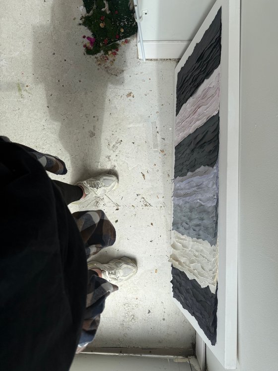 Minimalist Black and Gray Textured Abstract