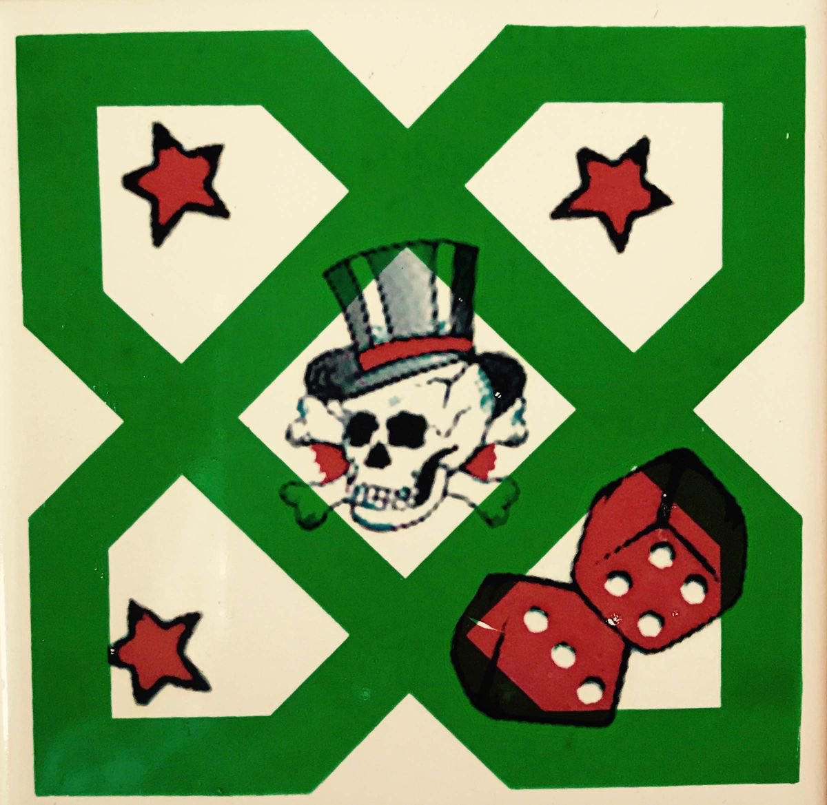 Green Skull and Dice by Georgia Sawers