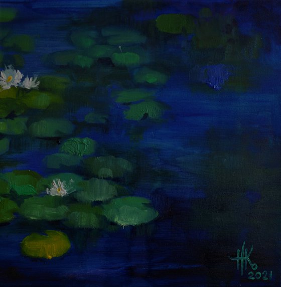 Lily pond. Sleeping