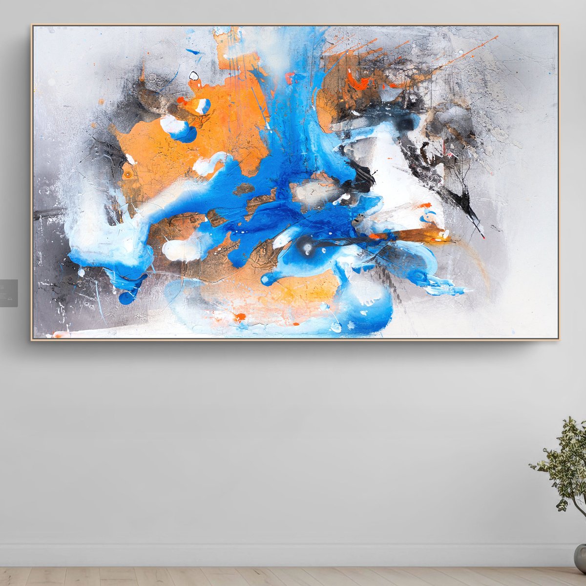 Organic Abstract Painting By Adriano Ribeiro, 47 X 29, Magnus Break, Original Artwork