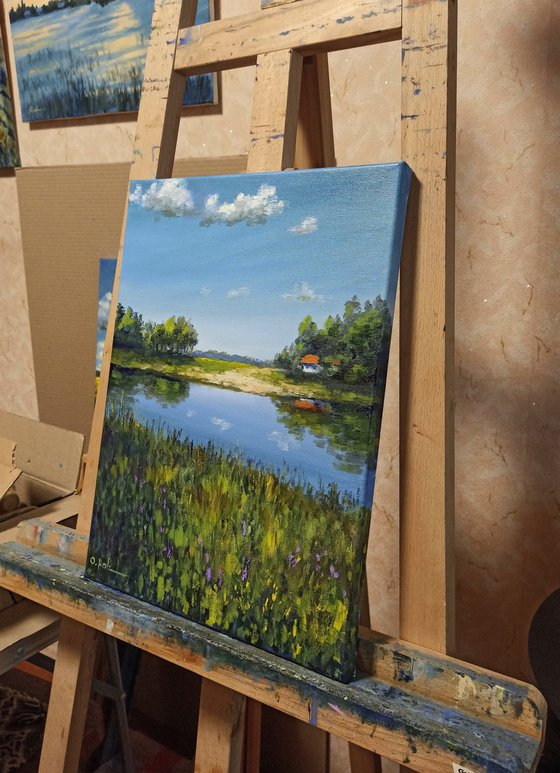 A farmstead by the river