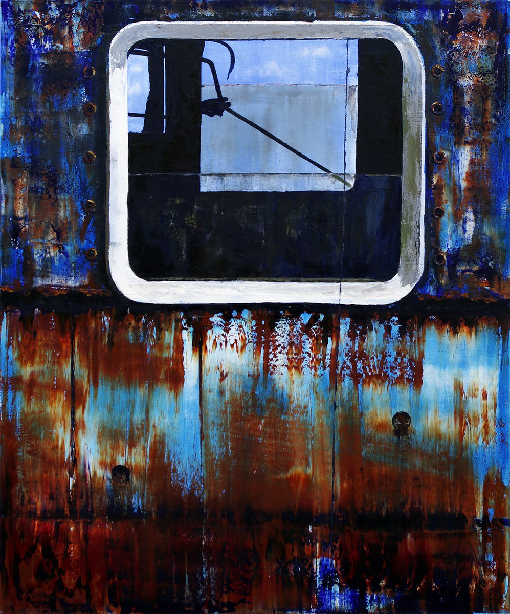 Abstract Oil Painting By Richard Manning, 36 X 44", Rust-13, Original Artwork