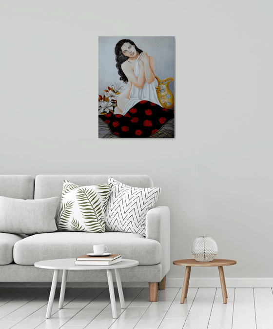 Alba chiara - woman - portrait - original painting