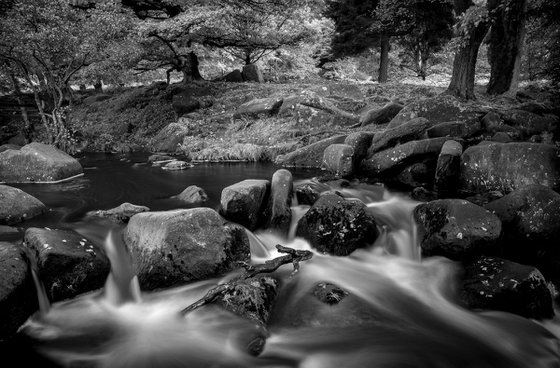 Waterfall - Padley Gorge Peak District National Park .