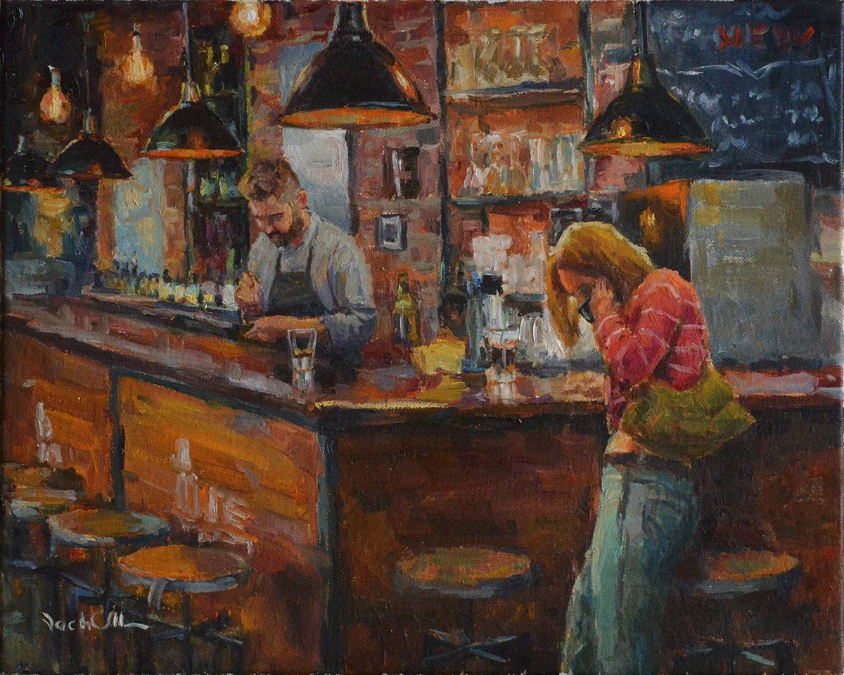 Impressionistic Portrait Oil Painting By Vachagan Manukyan, 12 X 9", Pub #20, Original Artwork