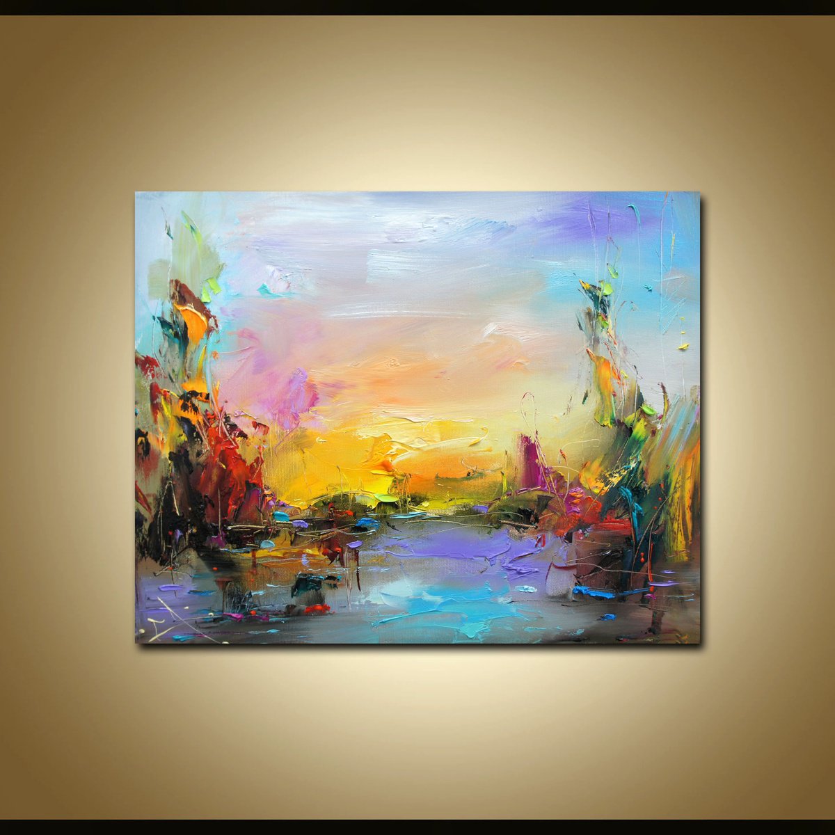 Expressive Oil Painting , Spring On The Lake By Stanislav Lazarov, 20 X 16, Artwork For Sale On Artfinder