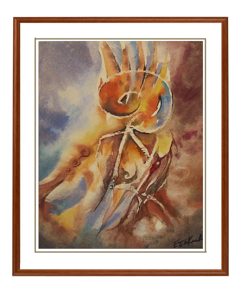 Abstract Watercolour By Eleonora Bakalova, 14 X 17, Totem, Original Artwork