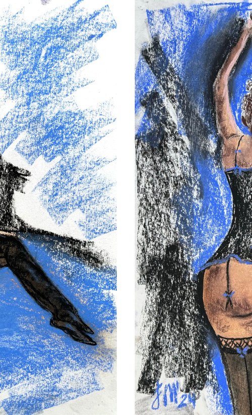Set of 2 Women Body in corset by Yuliia Sharapova