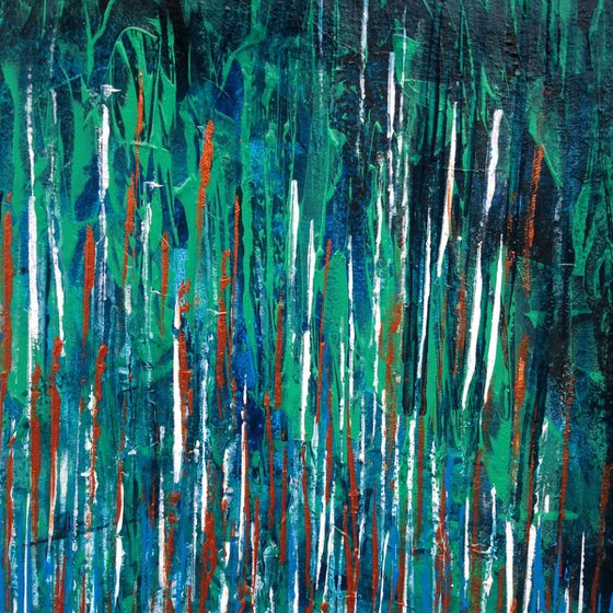 Copper Wood -  Abstract Acrylic Landscape Painting