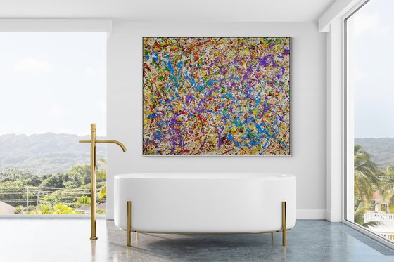 Alosy (H)152x(W)187 cm. Similar to a Jackson Pollock