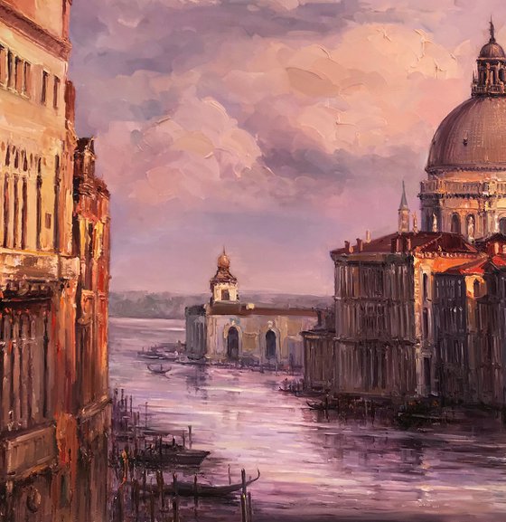 "Venice" large original oil painting 110x80
