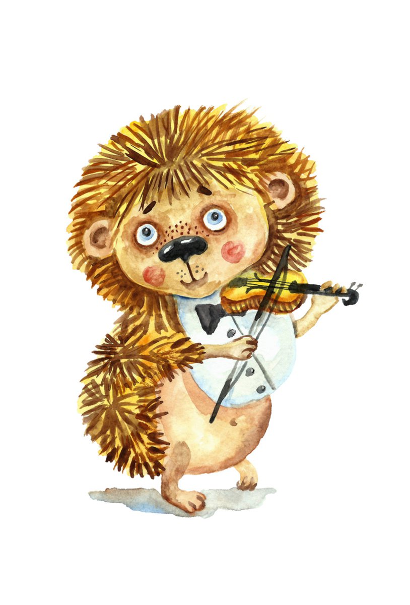 Hedgehog musician by Elena Razina