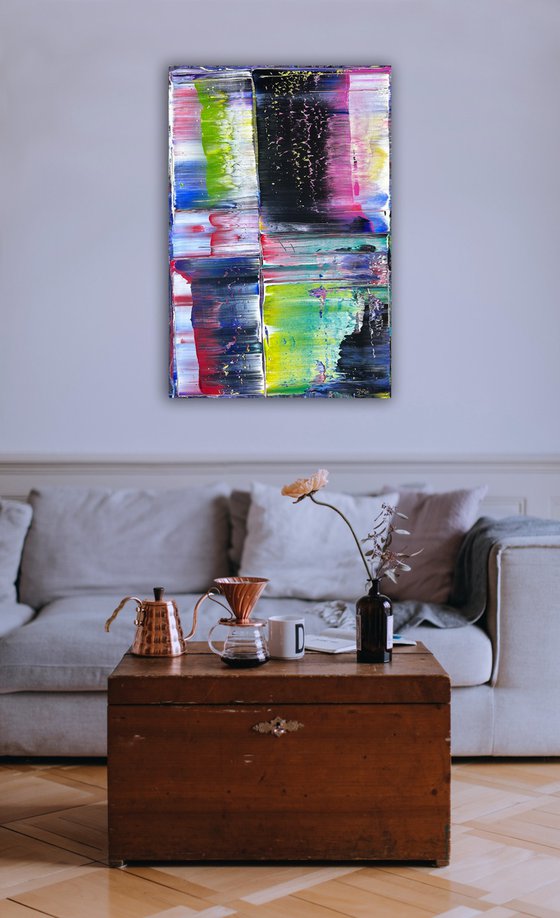 "Supernatural" - Free USA Shipping - Original PMS Abstract Acrylic Painting On Canvas - 24" x 36"