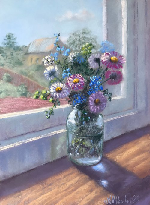 First Flowers from our Garden by Nataly Mikhailiuk