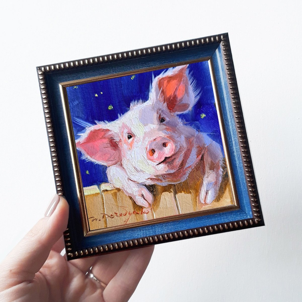 Pig portrait by Nataly Derevyanko