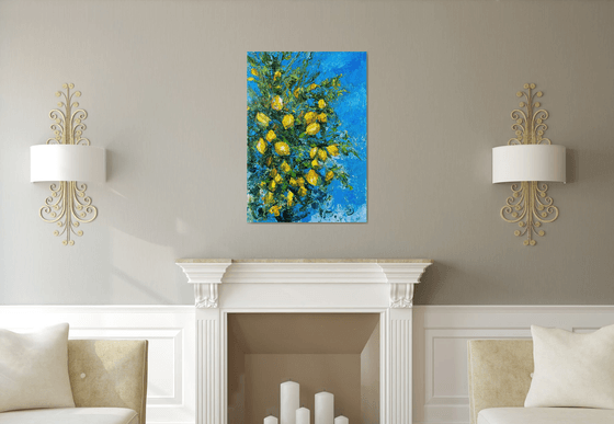 Lemon Tree Impasto Oil Art