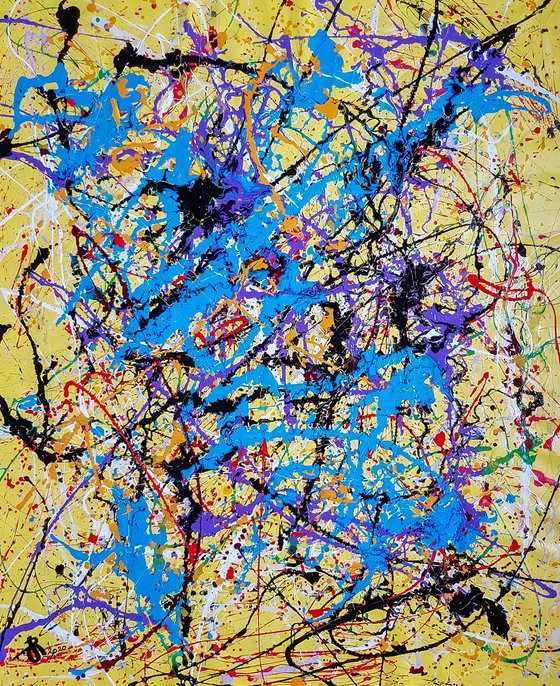 - Sledo - Style of JACKSON POLLOCK. Abstract Expressionism Painting