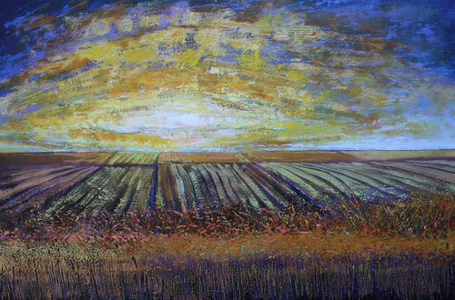 'At Dawns Golden Gates II' Sunrise, Landscape Oil Painting. by Simon Jones