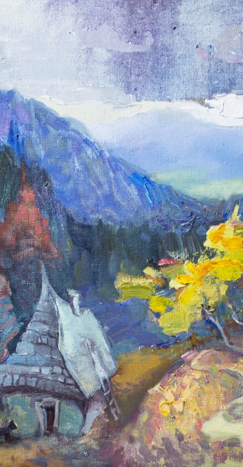 The house on the slope of the Carpathian Mountains by Anastasiia Grygorieva
